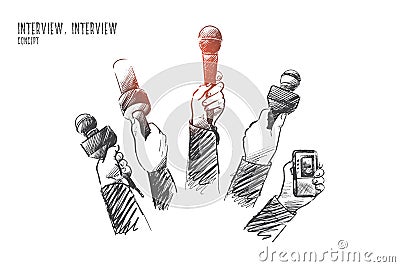 Interview concept. Hand drawn vector. Vector Illustration