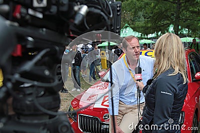 Interview of the director of Tour De France Editorial Stock Photo