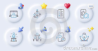 Interview, Inclusion and Phone message line icons. For web app, printing. Vector Vector Illustration