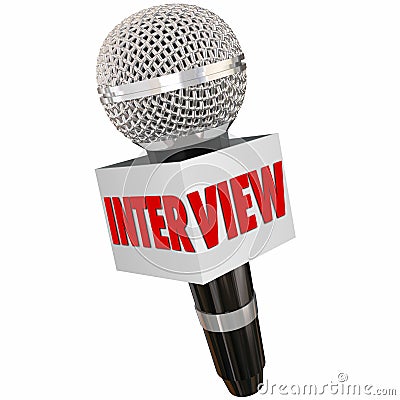 Interview Microphone Reporter Asking Questions Getting Answers Stock Photo