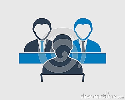 Interview panel icon . Vector Illustration