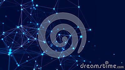 Interweaving of dots and lines in cyber space. Study, collection and processing of data. Business analytics. 3D rendering Stock Photo
