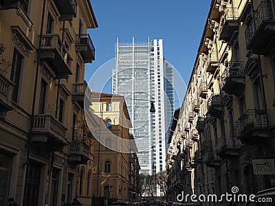 Intesa San Paolo skyscraper in Turin Editorial Stock Photo
