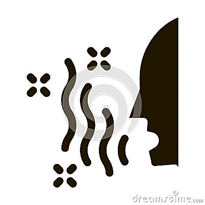 intestinal infection transmitted by airborne droplets icon Vector Glyph Illustration Vector Illustration