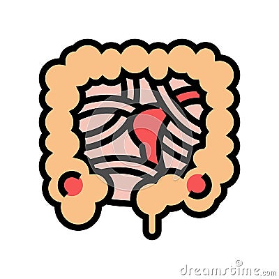 intestinal obstruction disease color icon vector illustration Vector Illustration