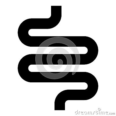 Intestine or bowels icon black color illustration flat style simple image Vector Illustration