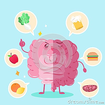 Intestine with health concept Vector Illustration