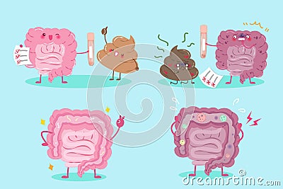 Intestine with health concept Vector Illustration