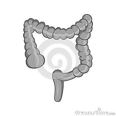 Intestine icon, black monochrome style Vector Illustration