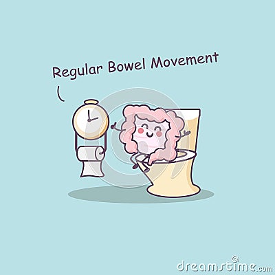 Intestine need regular bowel movement Vector Illustration