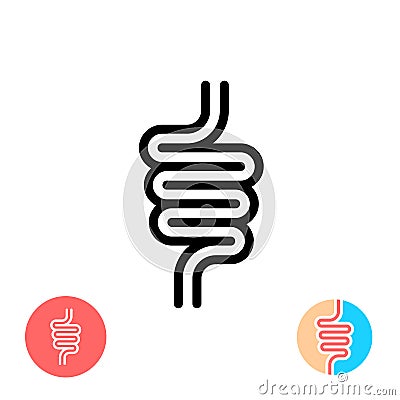 Intestines black symbol icon. Vector Illustration