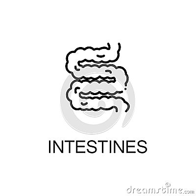 Intestines flat icon Vector Illustration