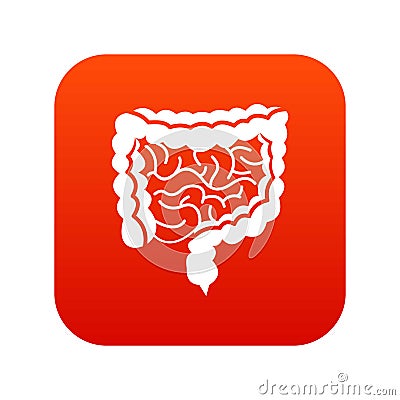Intestines icon digital red Vector Illustration