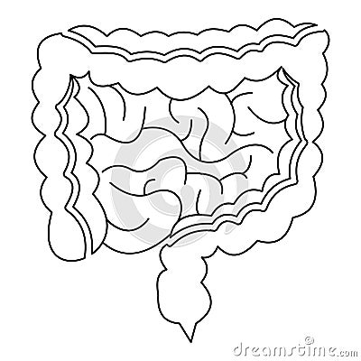 Intestines icon, outline style Vector Illustration