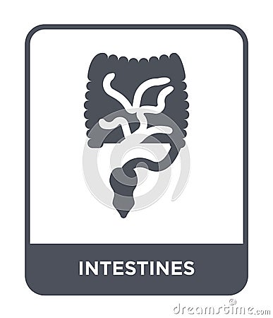 intestines icon in trendy design style. intestines icon isolated on white background. intestines vector icon simple and modern Vector Illustration