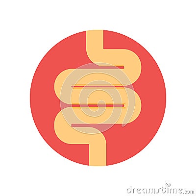 Intestines icon vector sign and symbol isolated on white background, Intestines logo concept Vector Illustration