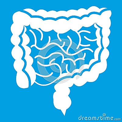 Intestines icon white Vector Illustration