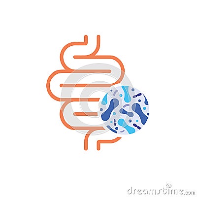 Intestines with a sign of good bacterial flora Stock Photo