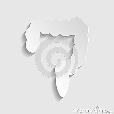 Intestines sign. Paper style icon. Illustration Stock Photo