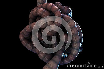 Intestines tangled in a knot Stock Photo