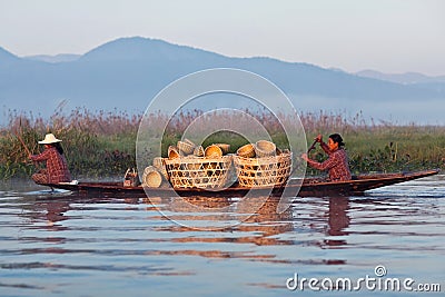 Intha tribe people, Myanmar Editorial Stock Photo