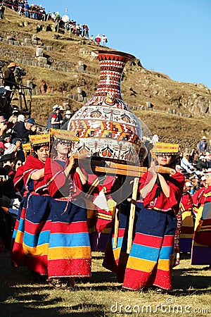 Inti Raymi celebration in Cusco, Peru Editorial Stock Photo