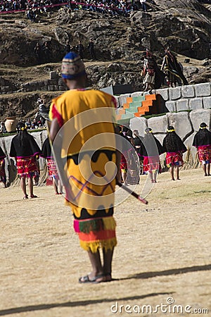 The Inti Raymi is a traditional religious ceremony of the Inca Empire in honor of the god Inti the most venerated deity in Inca Editorial Stock Photo