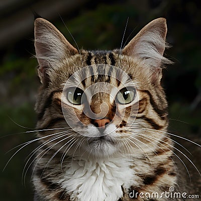 Intimate portrait captures felines whiskers, eyes, and soft fur Stock Photo