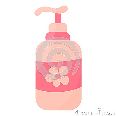 intimate soap liquid bottle dispenser flower woman Vector Illustration