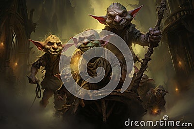 Intimidating Goblin orc angry. Generate Ai Stock Photo