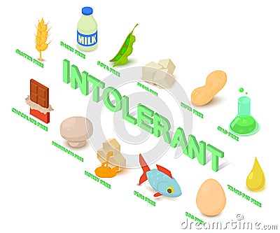 Intolerant concept banner, isometric style Vector Illustration