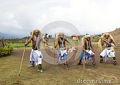 Intore dancers at the village Editorial Stock Photo