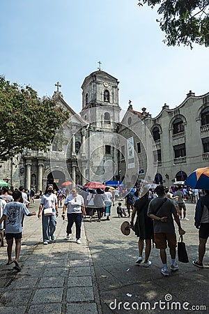 Intramuros, Manila, Philippines - People visit San Agustin Church, as part of their Visita Iglesia tradition during Editorial Stock Photo