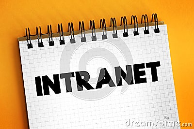 Intranet - computer network for sharing information, collaboration tools, and other computing services within an organization, Stock Photo
