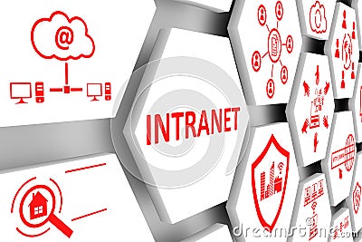 INTRANET concept cell background Cartoon Illustration