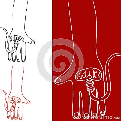 Intravenous Therapy Hand Vector Illustration
