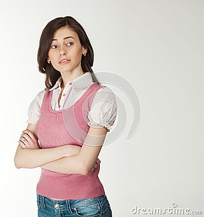 Intrested girl Stock Photo