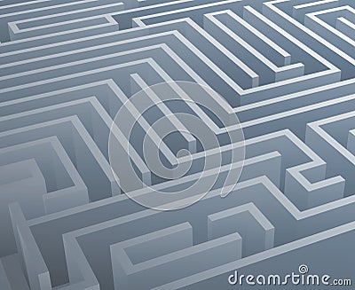 Intricacy labyrinth isometric maze background 3d design template vector illustration Vector Illustration