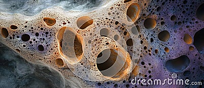 Intricate abstract pattern with multicolored organic texture and spherical elements creating a complex three-dimensional illusion Stock Photo