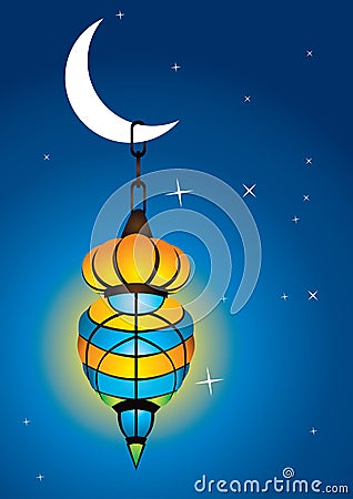 Intricate arabic lamp Vector Illustration