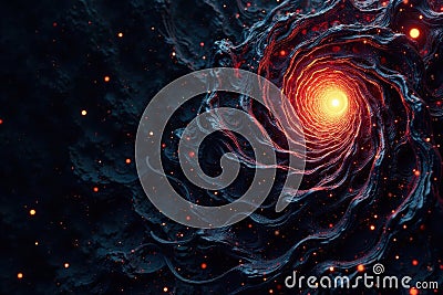 Intricate black, swirling organic forms resembling a Turing machine s chaotic output , intricate, design Stock Photo