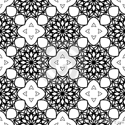 Intricate black and white background. Abstract lace pattern. Vector Vector Illustration