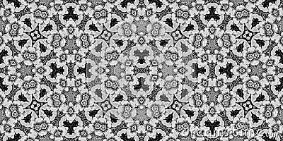 Intricate black and white lace folk flower border with an elegant feminine style. Repeatable vintage lacy monochrome Stock Photo
