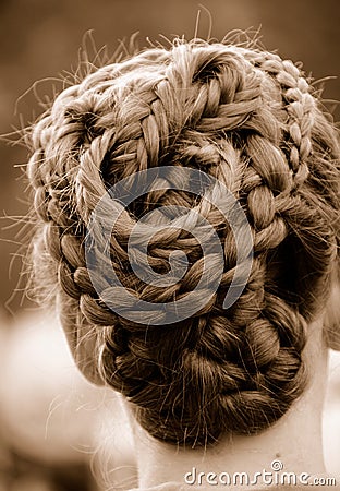 Intricate Braided Hair Stock Photo