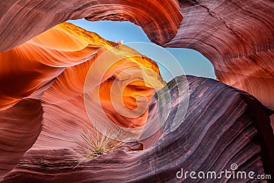 The intricate canyons of Antelope Canyon. Stock Photo