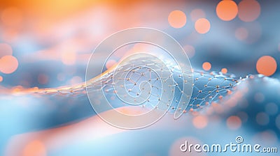 Intricate cell structure with interwoven wires, exploring microscopic connection and cellular communication Stock Photo