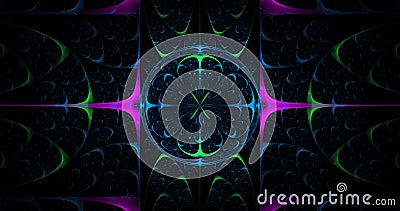 Intricate colorful abstract fractal texture on dark background Stock Photo