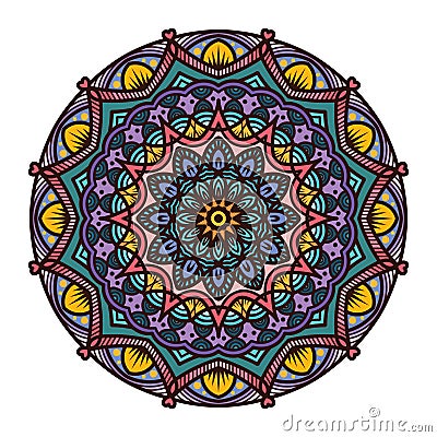 Intricate colorful mandala pattern design Vector Illustration