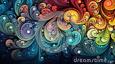 Intricate colors in visually rich pattern Stock Photo