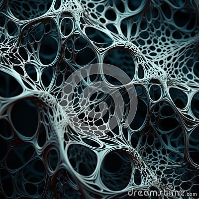 Intricate 3d Surface: Tangled Nests In Dark Cyan And Light Black Stock Photo